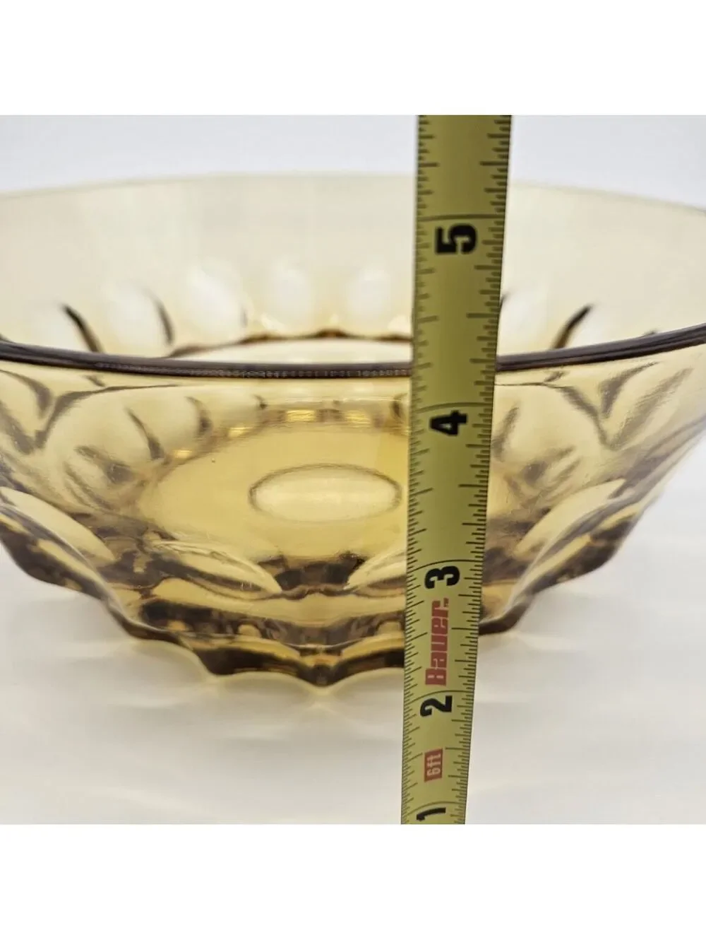 Hazel Atlas Amber Glass Reflection Thumbprint 10